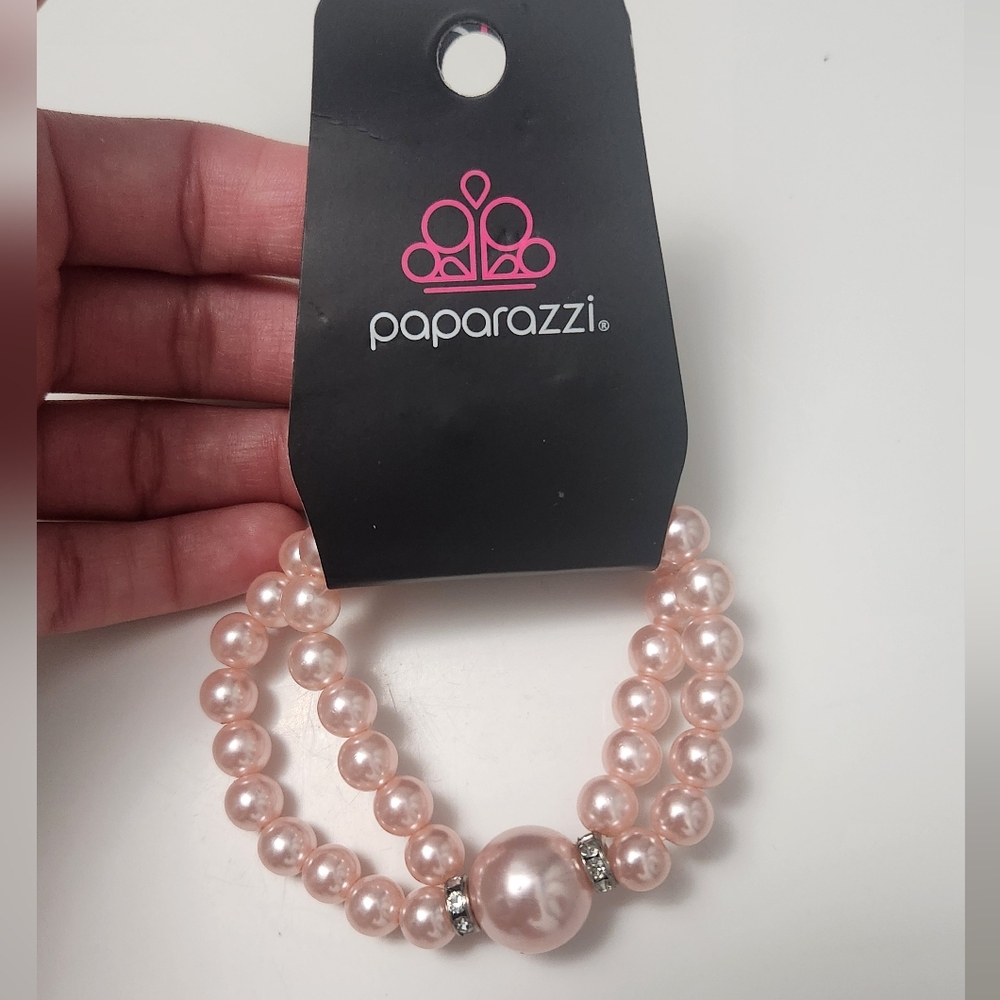 Romantic Redux Beaded Pink Pearl Bracelet By Paparazzi - Picture 4 of 6